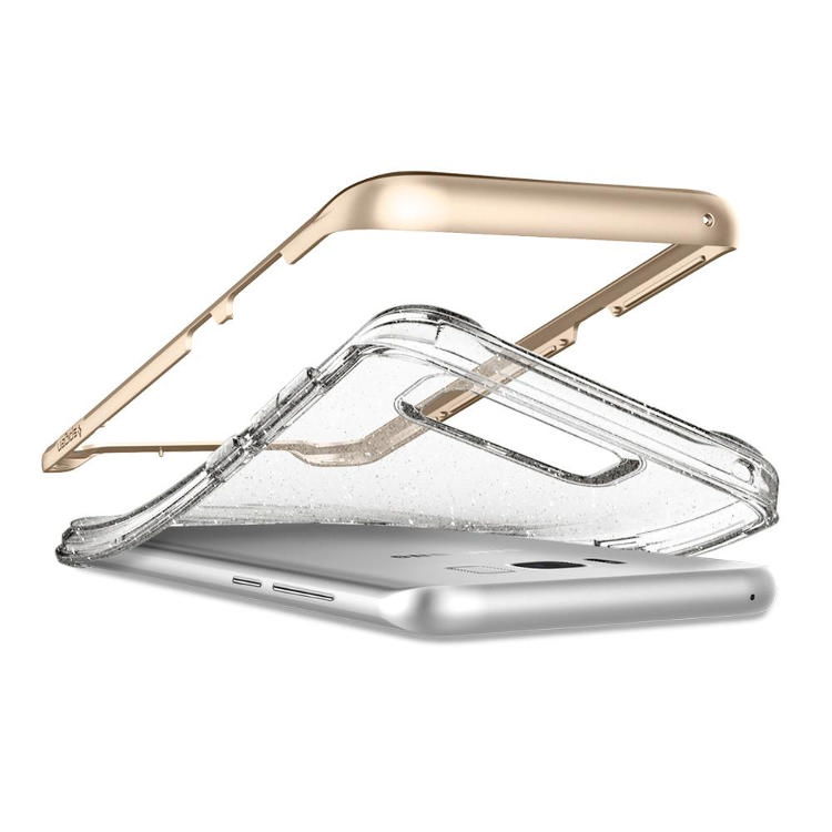 SPIGEN Galaxy S8 Case Spigen Neo Hybrid Crystal Glitter Gold Quartz Koruyucu Kılıf