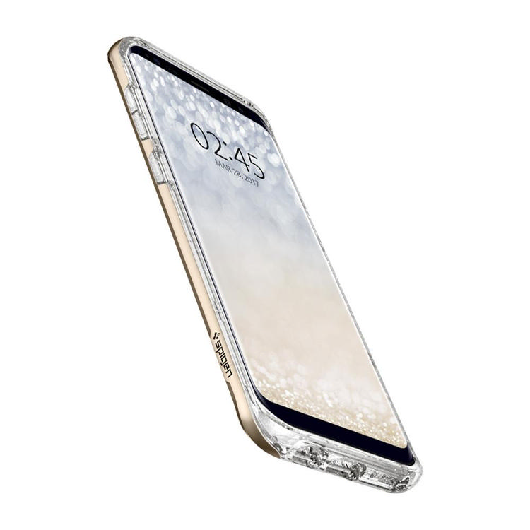 SPIGEN Galaxy S8 Case Spigen Neo Hybrid Crystal Glitter Gold Quartz Koruyucu Kılıf