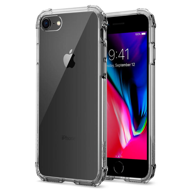 SPIGEN iPhone 7/ iPhone 8 Case Spigen Crystal Shell Dark Crystal Koruyucu Kılıf