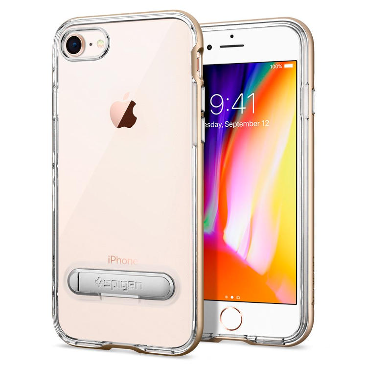 SPIGEN iPhone 7/ iPhone 8 Case Spigen Crystal Hybrid Champagne Gold Koruyucu Kılıf