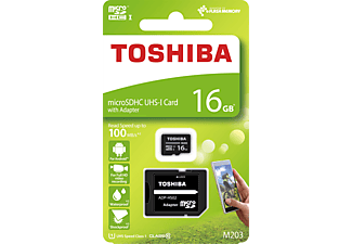 TOSHIBA 16GB Micro SDHC UHS-1 C10 100MB/sn-Exceria Hafıza Kartı
