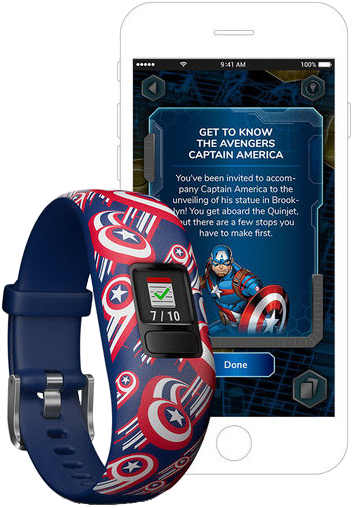 GARMIN VivoFit junior 2 Captain America okosóra