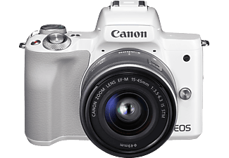 CANON EOS M50 + EF-M 15-45mm f/3.5-6.3 IS - Appareil photo à objectif interchangeable Blanc