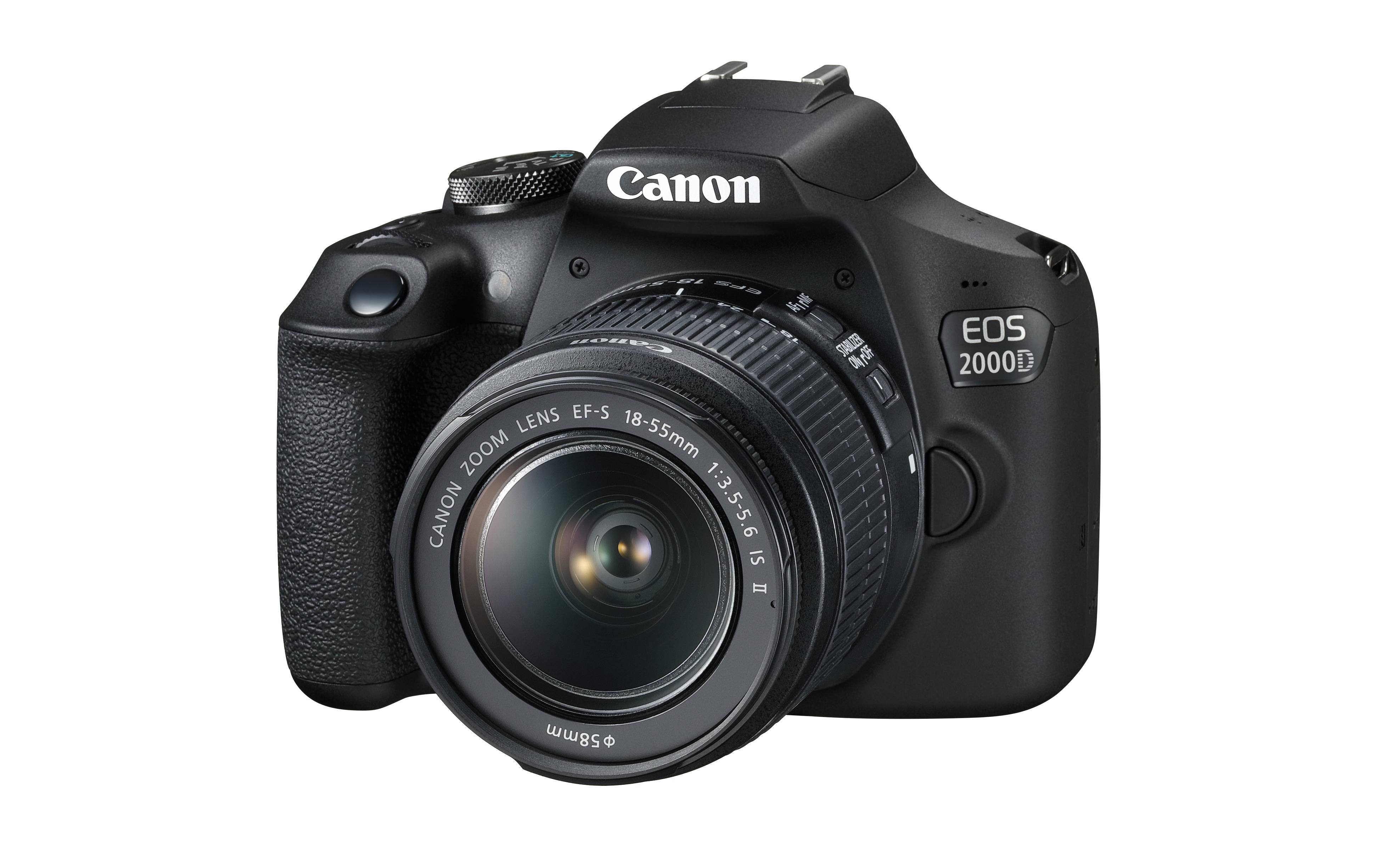 CANON EOS 2000D Kit 24,1 mm Objektiv Megapixel, IS (EF-S, Schwarz WLAN, Spiegelreflexkamera, 18-55 II)
