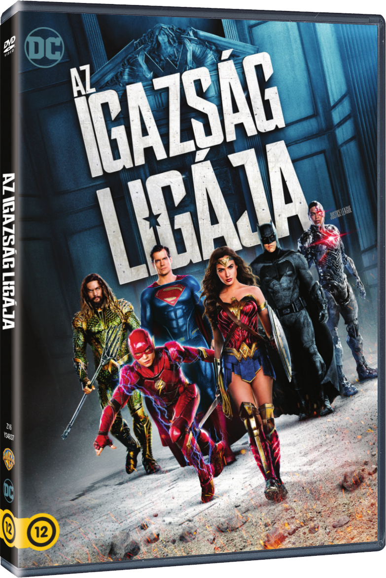 'Az Igazság Ligája' című film DVD-borítója, melyen több szuperhős pózol.