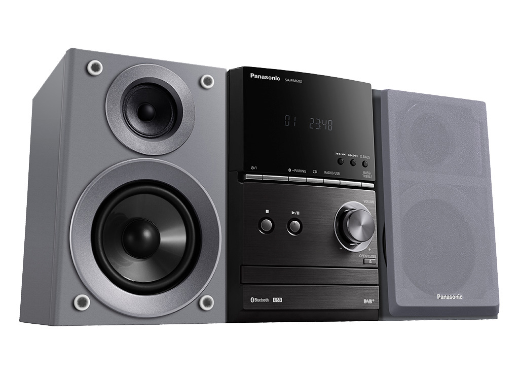 PANASONIC SC-PM602 Kompaktanlage (Grau/Schwarz)