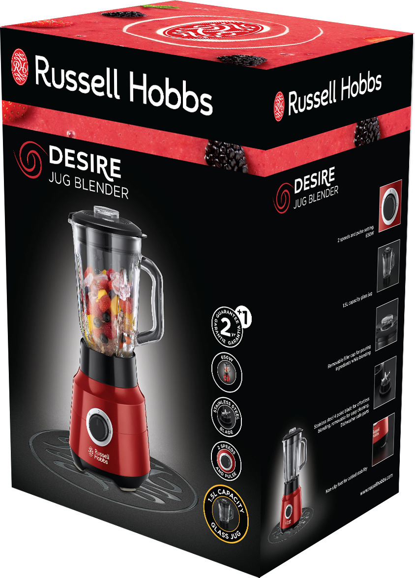 RUSSELL HOBBS 24720-56 Desire Standmixer Rot/Schwarz (650 Watt