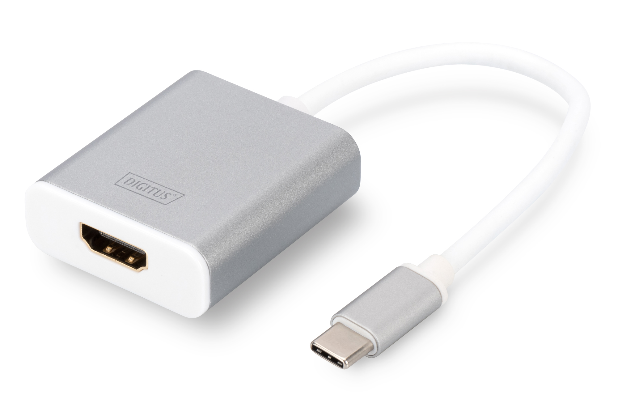 DIGITUS DA 70836, USB Typ-C auf HDMI, 4K30Hz Ultra HD Grafikadapter, Silber