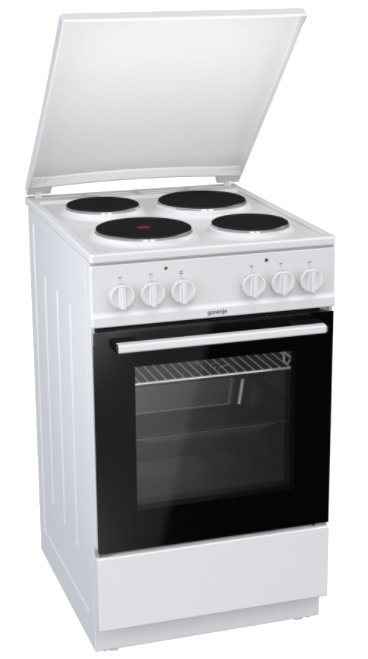 GORENJE E 5121 WH elektromos tűzhely, HomeMade sütőkamra forma, AquaClean tisztítás, BigSpace 70 l sütőtér