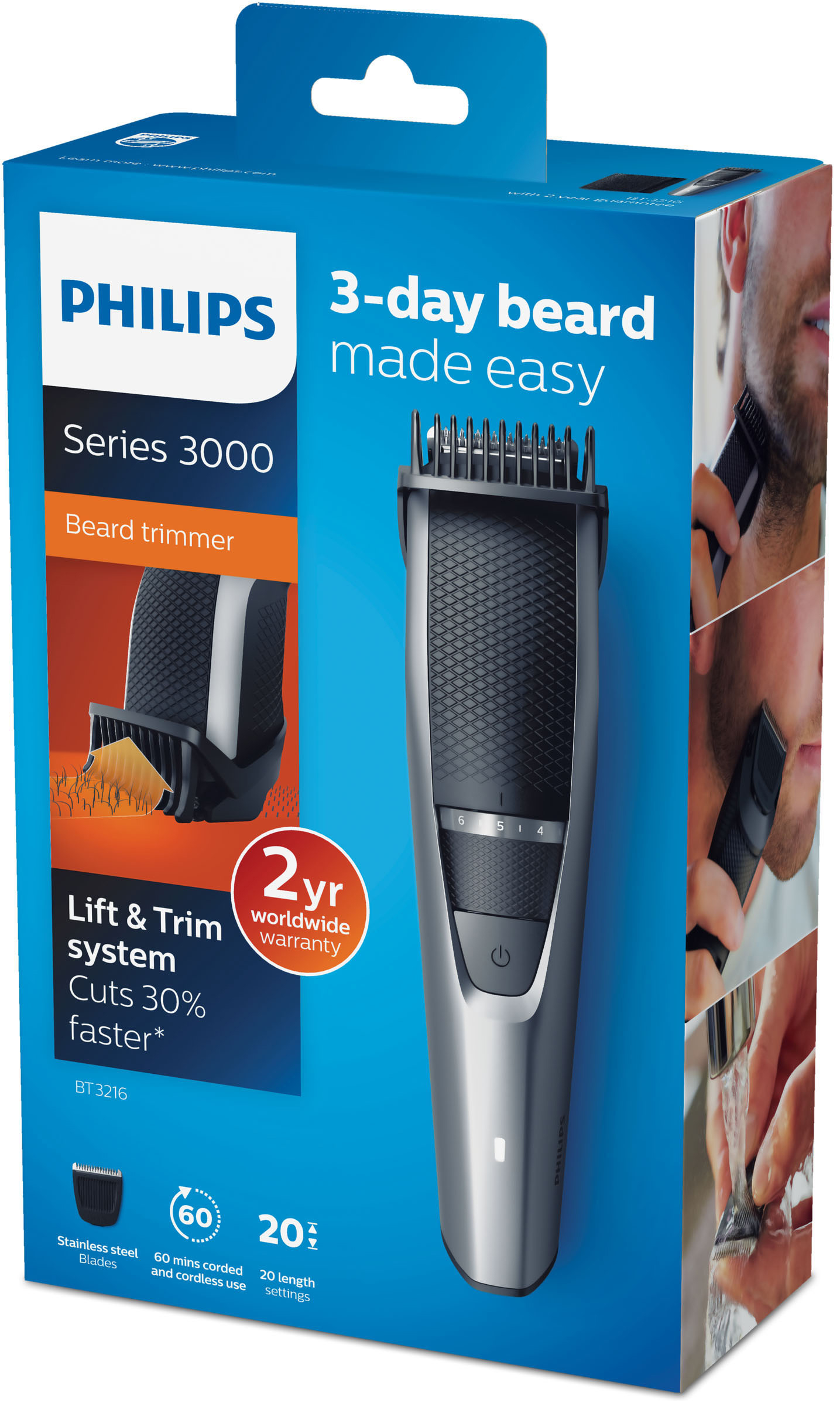 PHILIPS Bartschneider BT3216/14, silber Bartschneider