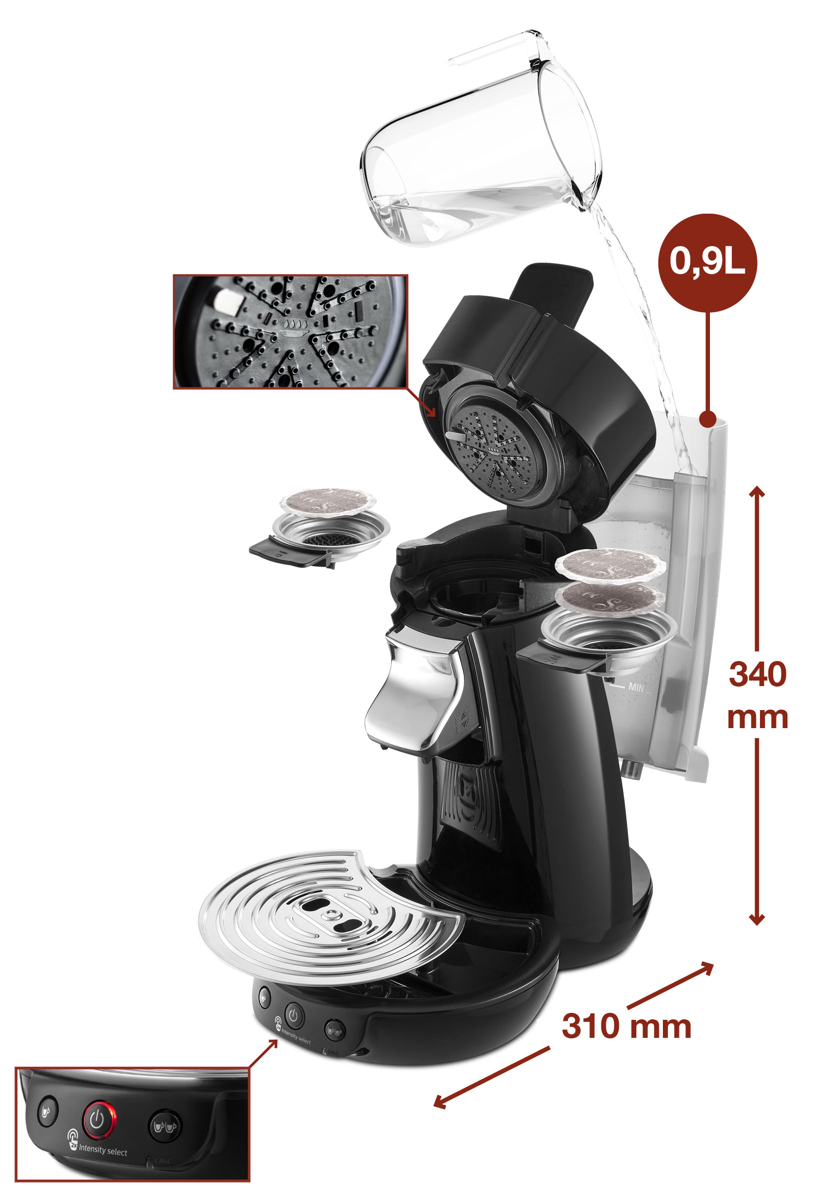 PHILIPS SENSEO® HD6563/60 Viva Café Padmaschine, Schwarz
