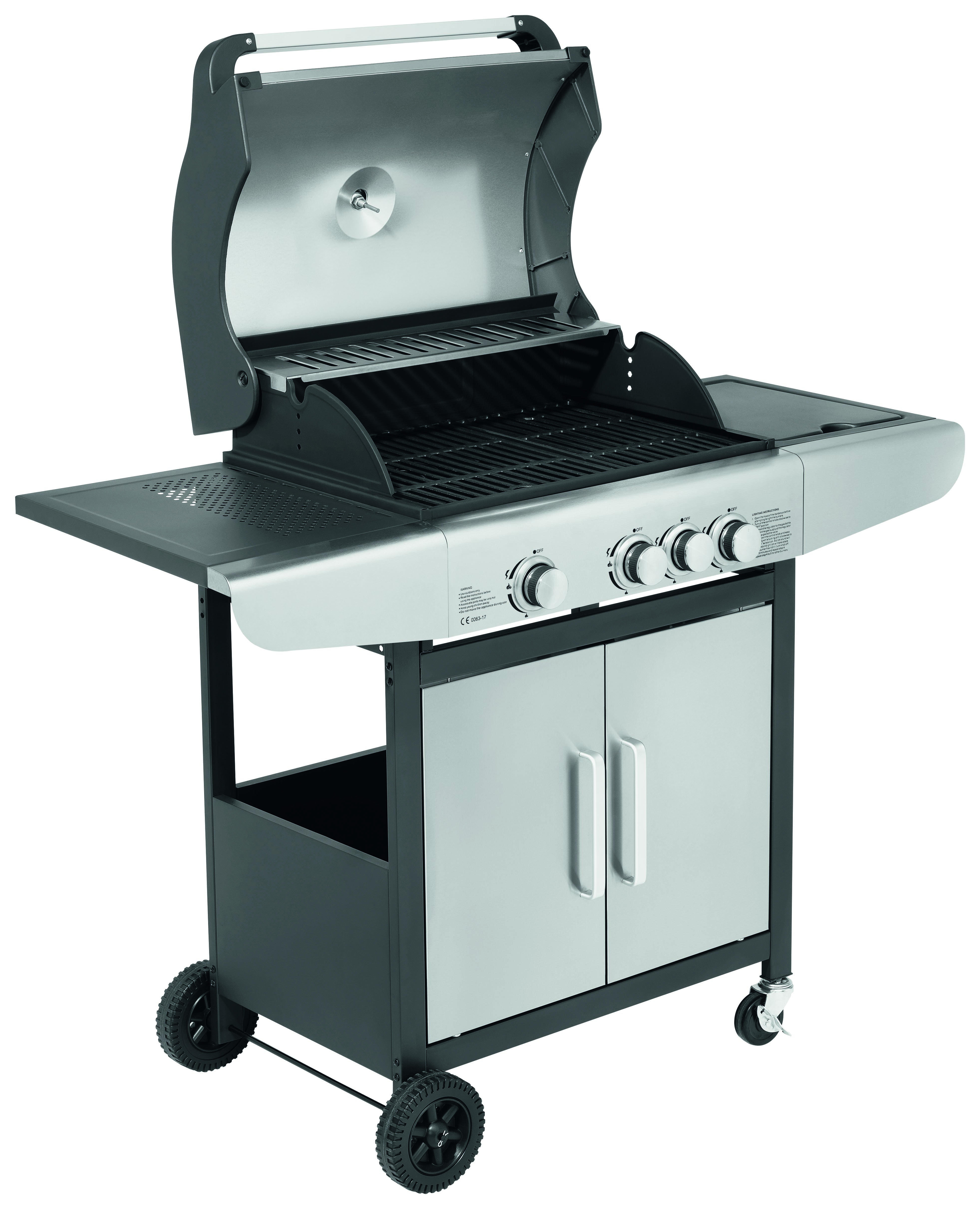 JUSTUS 1303 04 Ares 3 SU Gasgrill, Silber (13000 Watt)