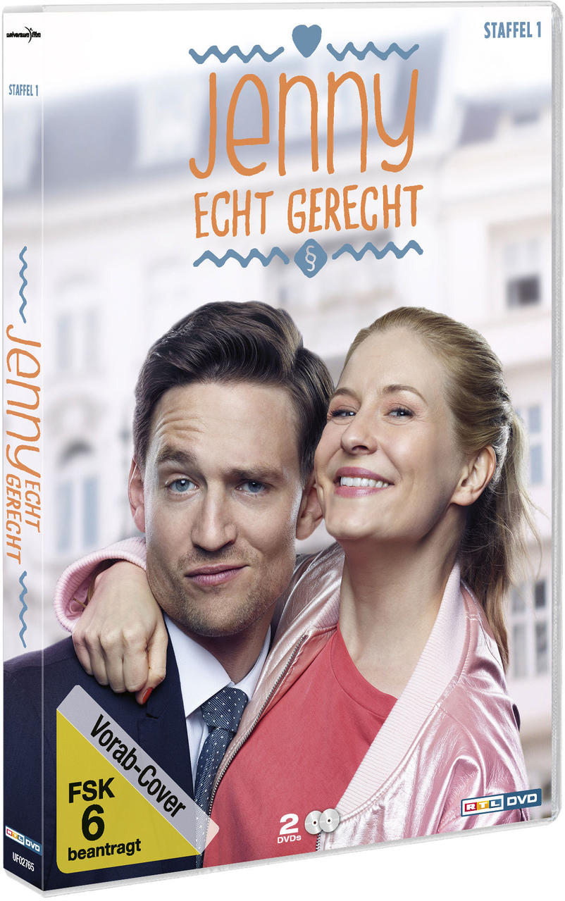 DVD-Hülle für Jenny Echt Gerecht. Das Cover zeigt einen Mann und eine Frau, die lächeln.