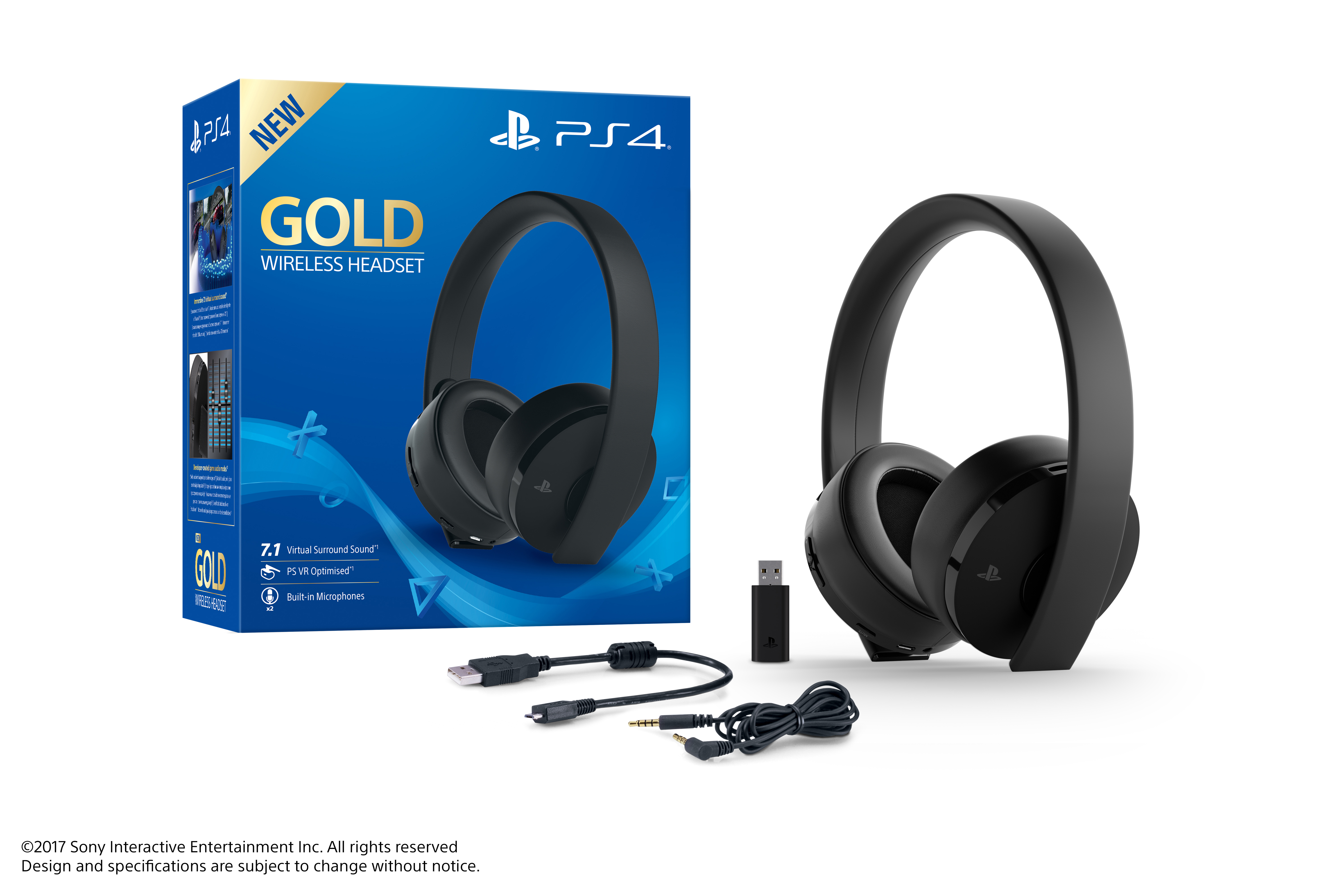 SONY Wireless-Headset - Gold Edition, Over-ear Gaming Headset Schwarz
