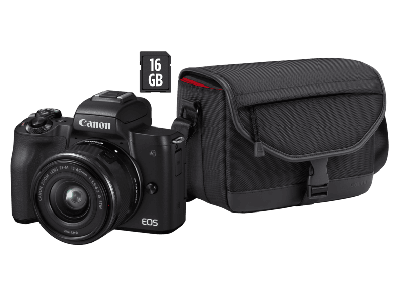 schetsen Zullen domesticeren CANON EOS M50 + 15-45mm IS STM + tas + 16GB SD kopen? | MediaMarkt