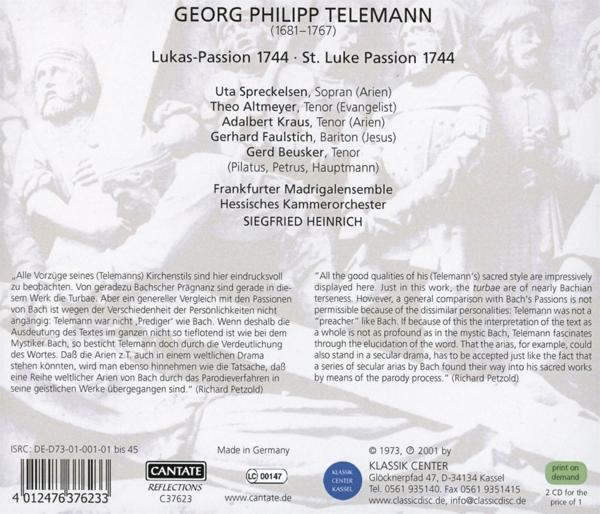 Siegfried Heinrich - Lukas-Passion 1744  - (CD)