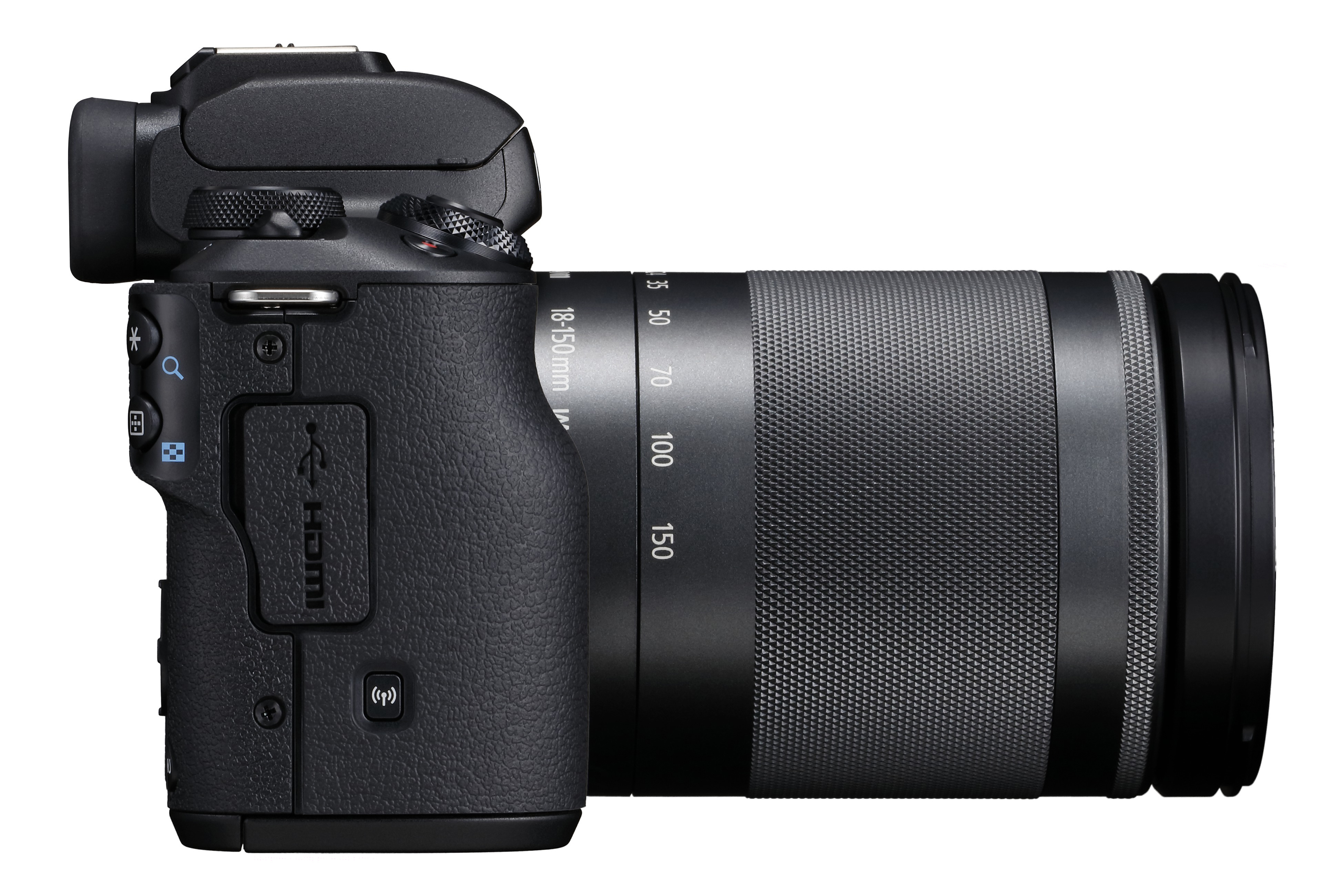 CANON EOS M50 Kit Systemkamera mit Objektiv 18-150 mm, 7,5 cm Display Touchscreen, WLAN