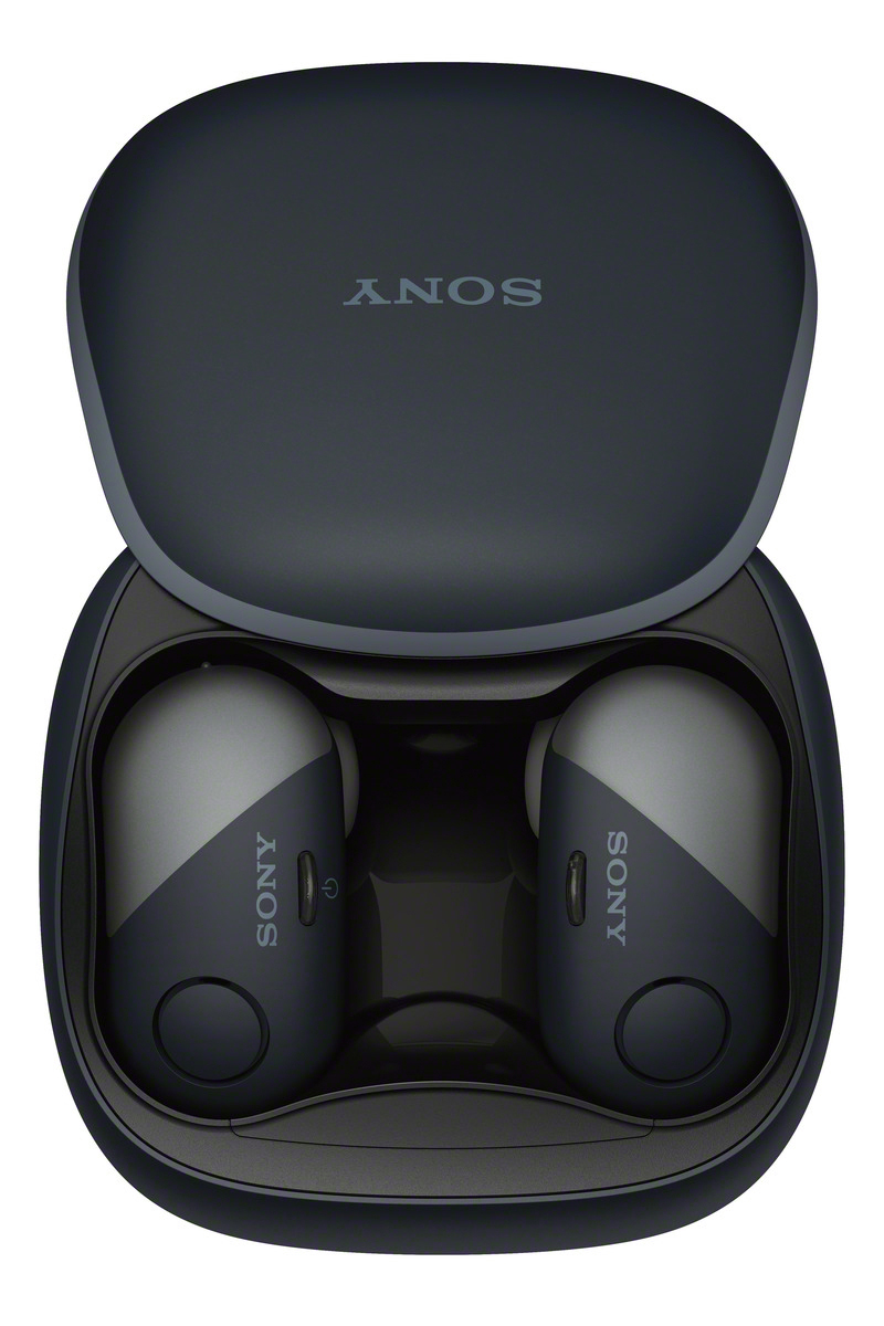SONY WF-SP700N Earbuds, Ladeetui, In-ear Kopfhörer Bluetooth Schwarz
