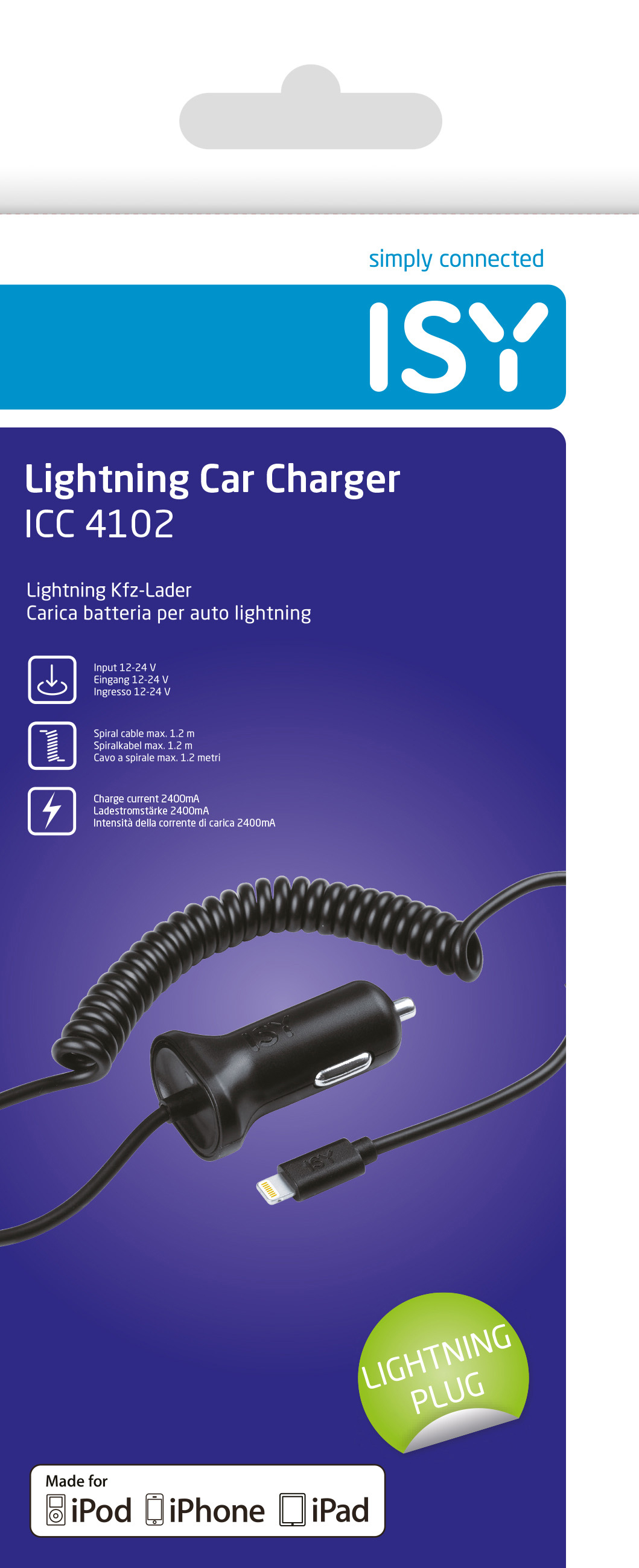 ISY ICC-4102 USB/ILTN 2.4A - Kfz Ladegerät (Schwarz)