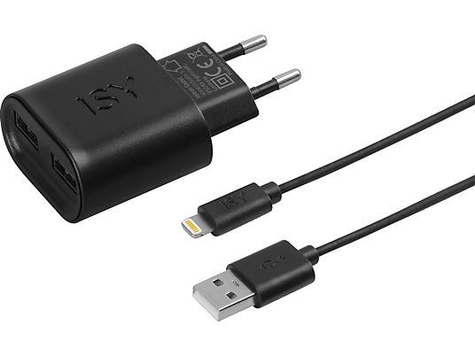 ISY IWC-6100 HOME USB/ILTN 2.4A - Chargeur + câble de charge Lightning ()