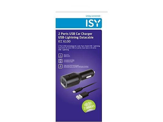 ISY ICC-6100 2XUSB/ILTN 2.4A - Chargeur voiture ()