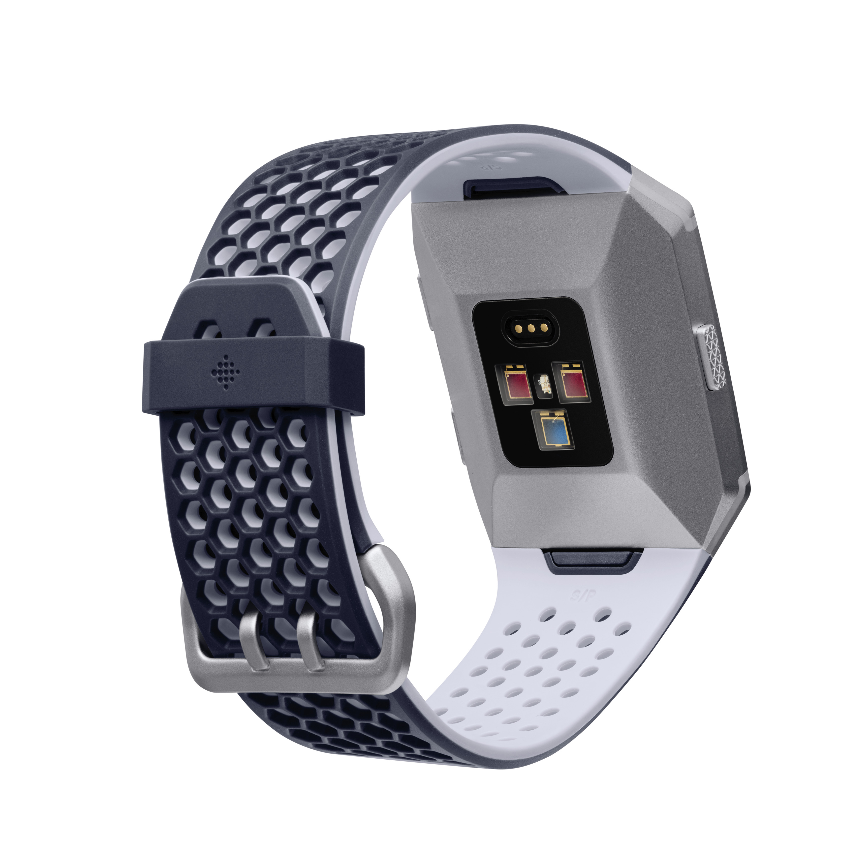 FITBIT Ionic Adidas Edition Smartwatch Aluminium  Elastomer, S/L, Dunkelblau/Grau