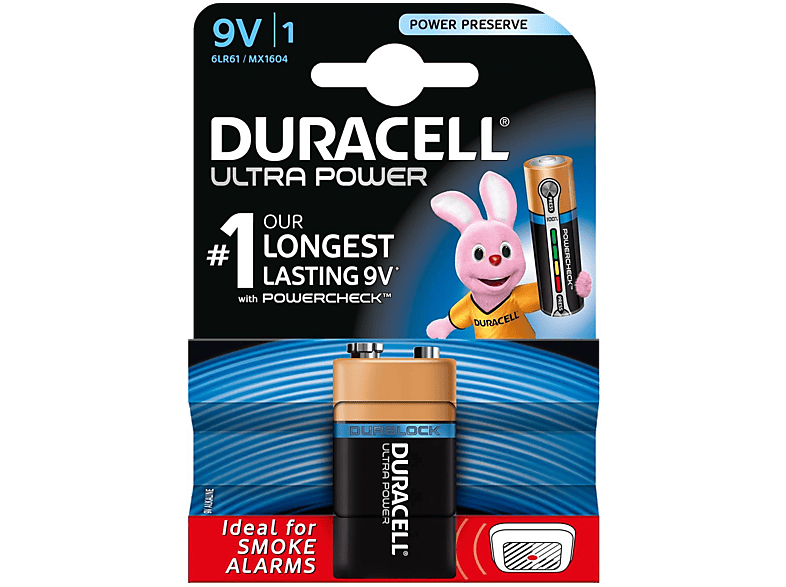 DURACELL Batterij Ultra Power 9 V