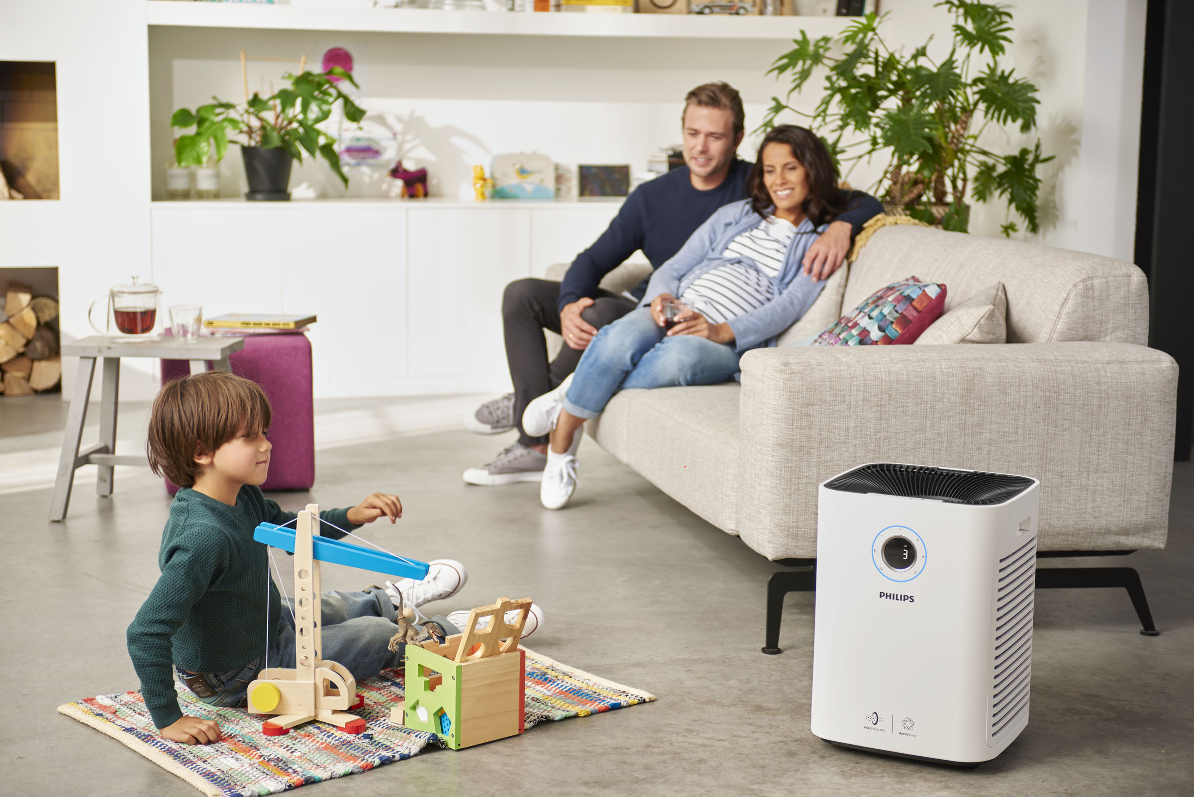 PHILIPS AC 5659/10 Luftreiniger Weiß (65 Watt, Raumgröße: 130 m³, NanoProtect Hepafilter, Aktivkohlefilter)