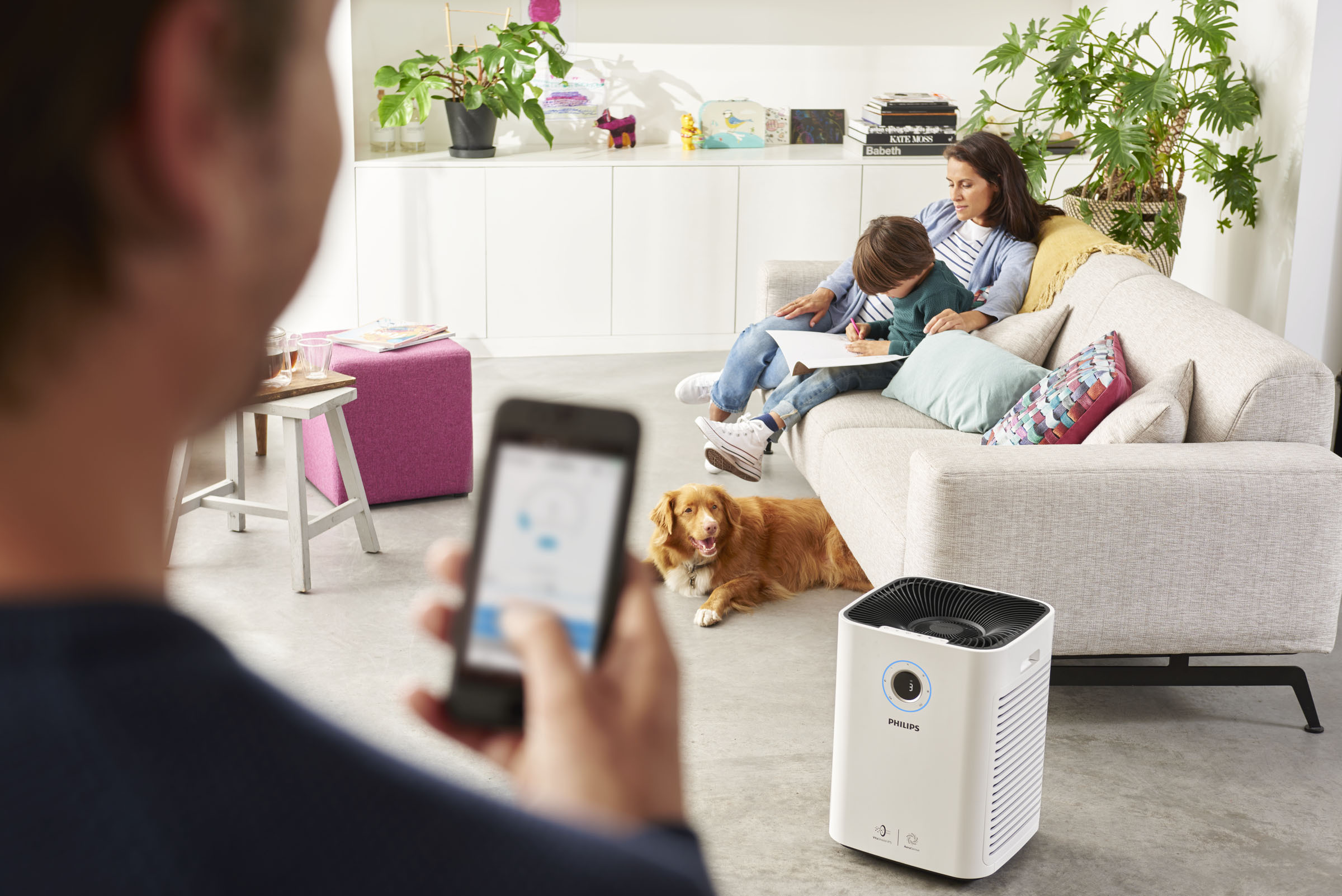 PHILIPS AC 5659/10 Luftreiniger Weiß (65 Watt, Raumgröße: 130 m³, NanoProtect Hepafilter, Aktivkohlefilter)