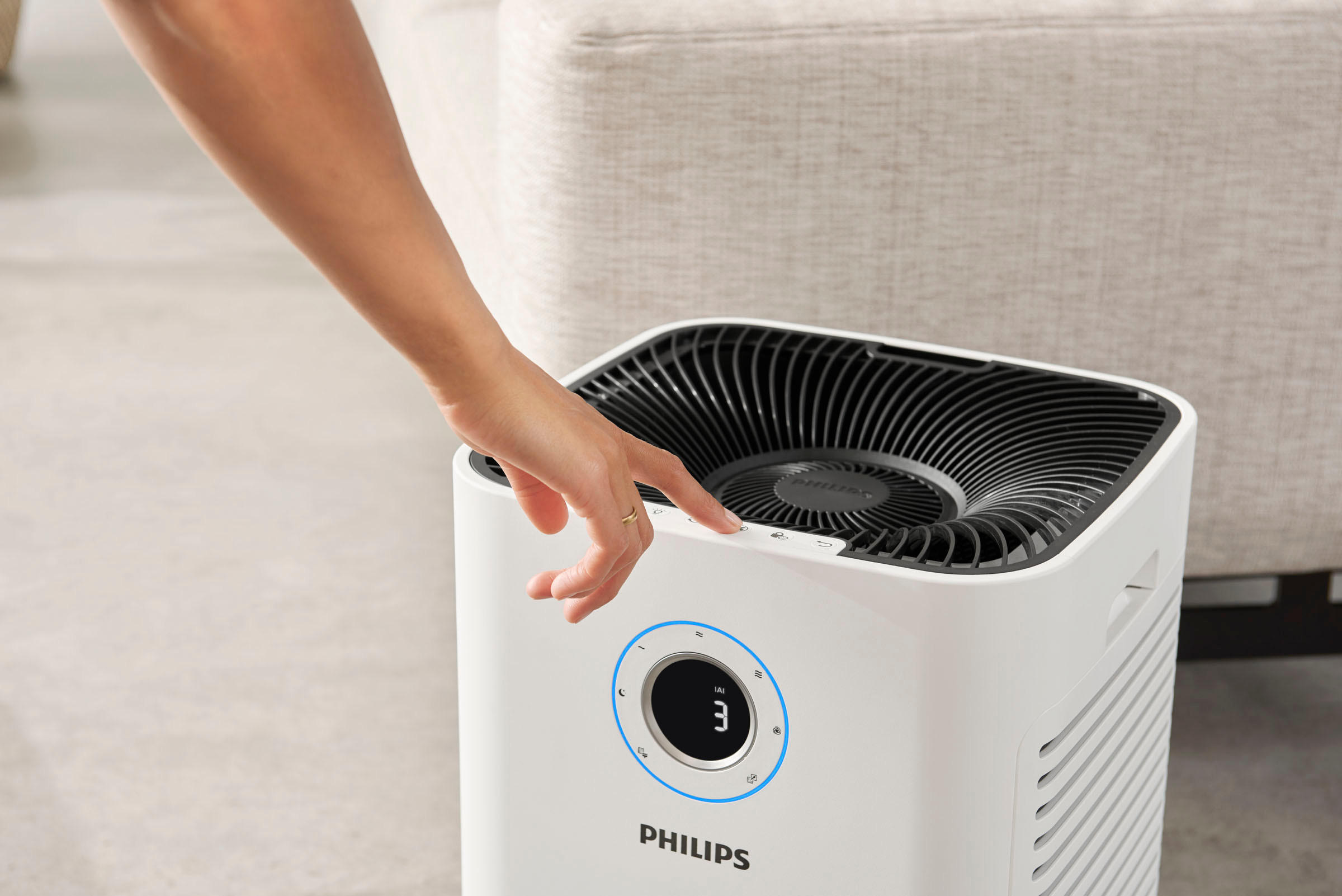 PHILIPS AC 5659/10 Luftreiniger Weiß (65 Watt, Raumgröße: 130 m³, NanoProtect Hepafilter, Aktivkohlefilter)
