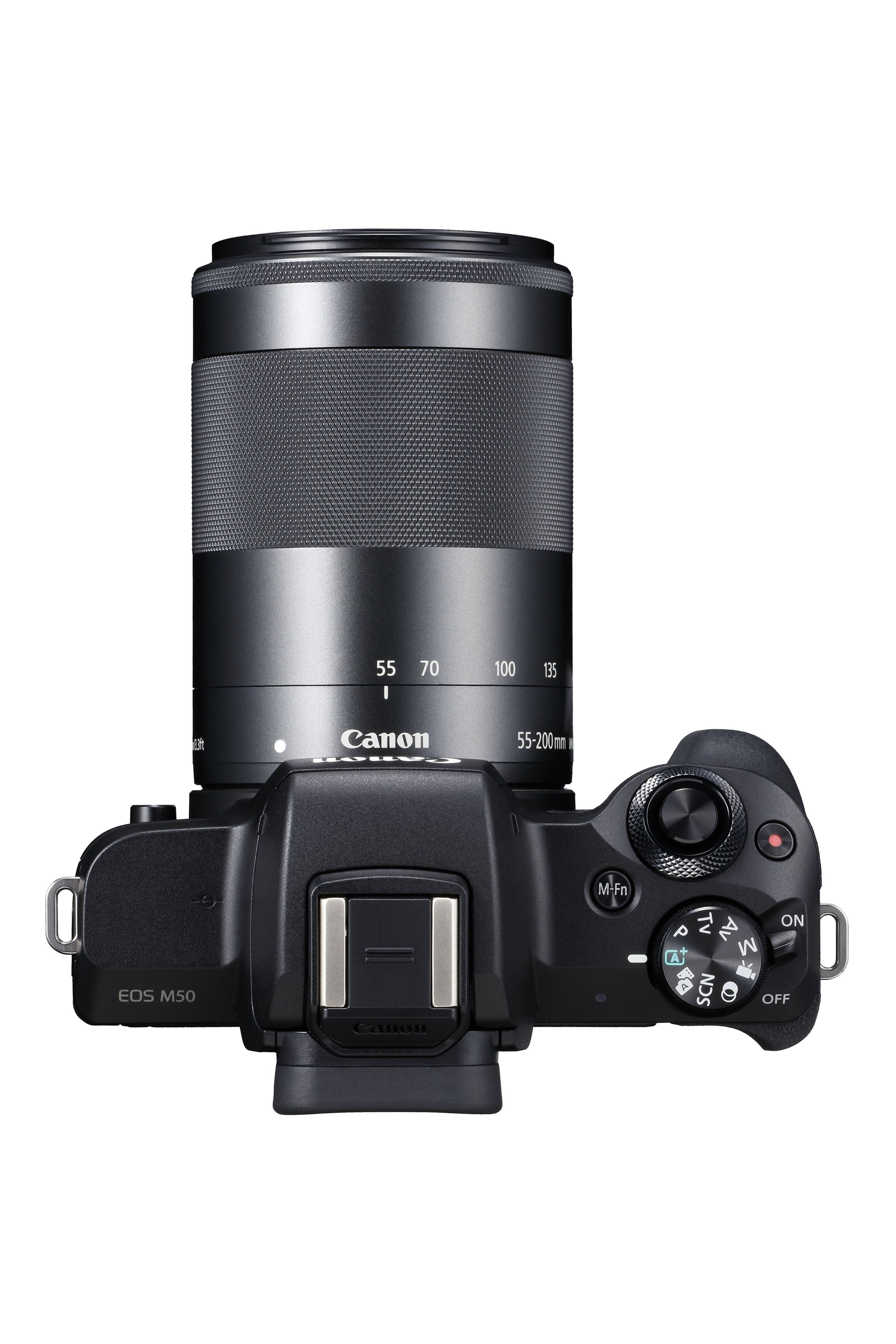 CANON EOS M50 Kit Systemkamera mit Objektiv 15-45 mm, 55-200 mm, 7,5 cm Display Touchscreen, WLAN