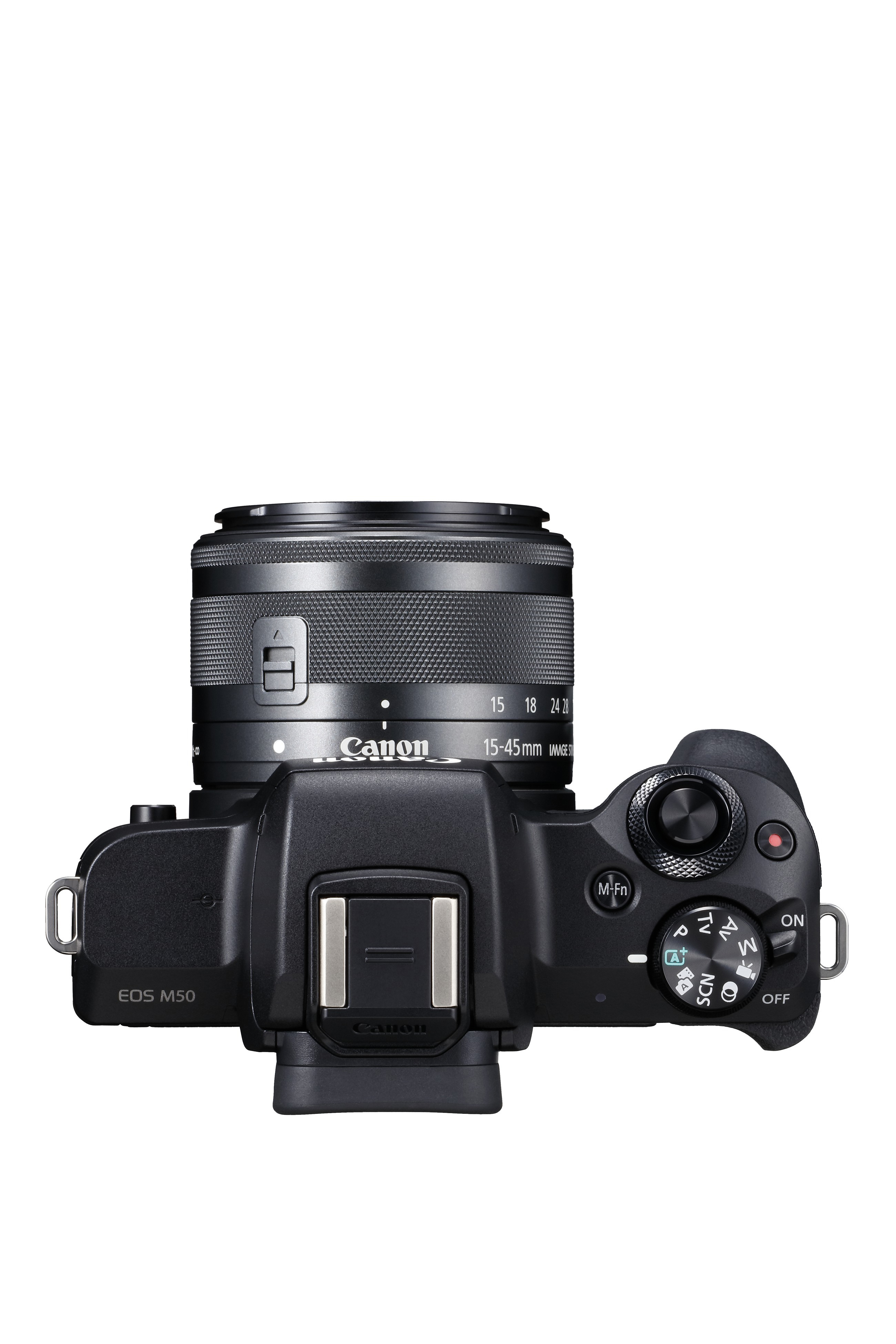 CANON EOS M50 Kit Systemkamera mit Objektiv 15-45 mm, 55-200 mm, 7,5 cm Display Touchscreen, WLAN