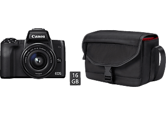 CANON EOS M50 MILC + 15-45 IS + SB130 táska + 16GB SD kártya (2680C064)