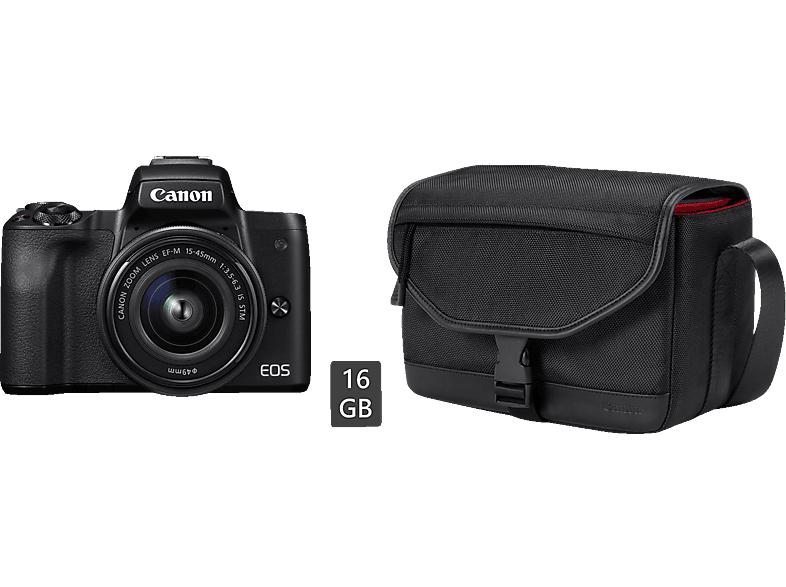 Canon EOS M50 Systemkamera + EF-M 15-45 mm Objektiv