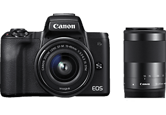 CANON Canon EOS M50 + EF-M 15-45mm + EF-M 55-200mm - Appareil photo à objectif interchangeable Noir