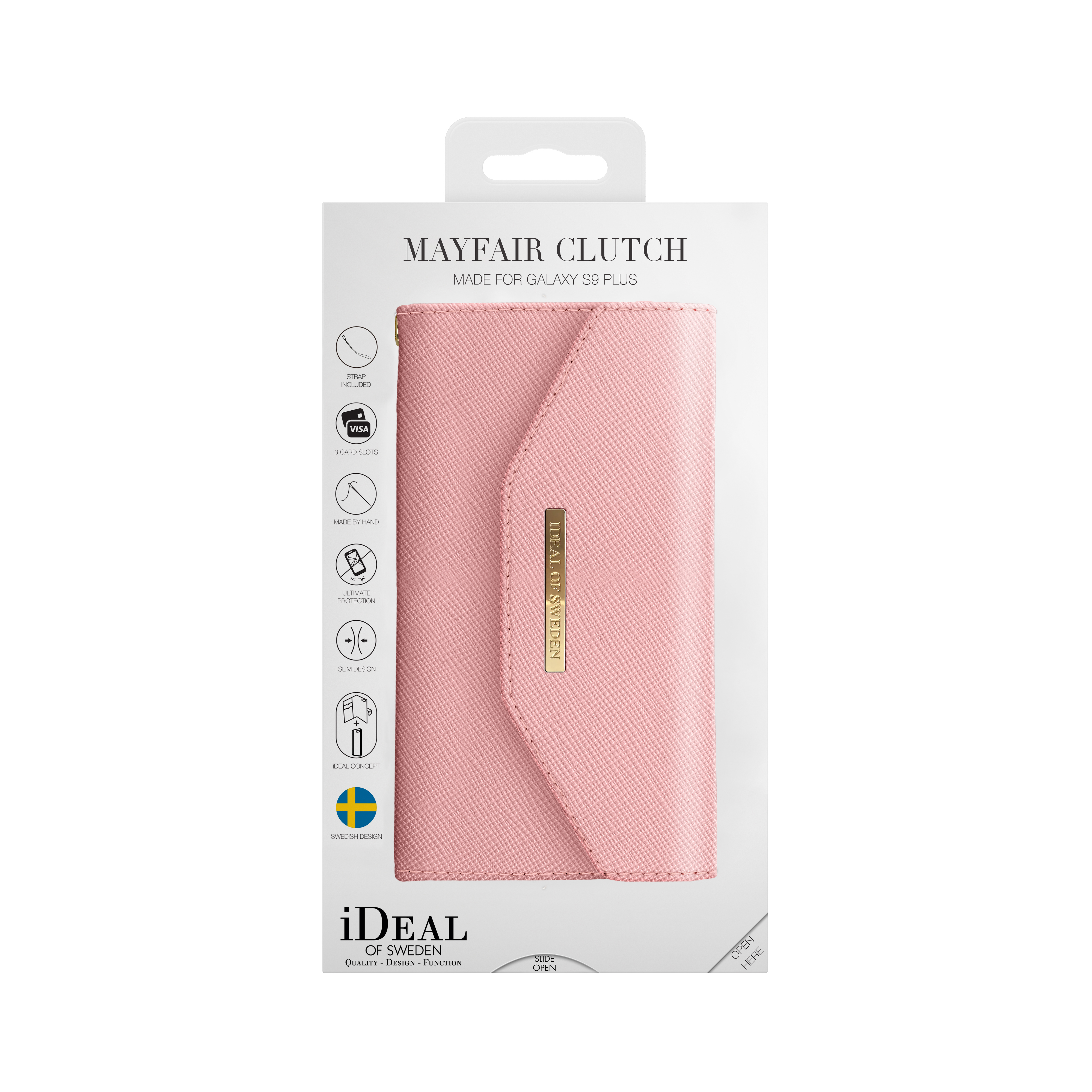 IDEAL OF SWEDEN Mayfair Clutch, Sleeves, Samsung, Galaxy S9+, Pink