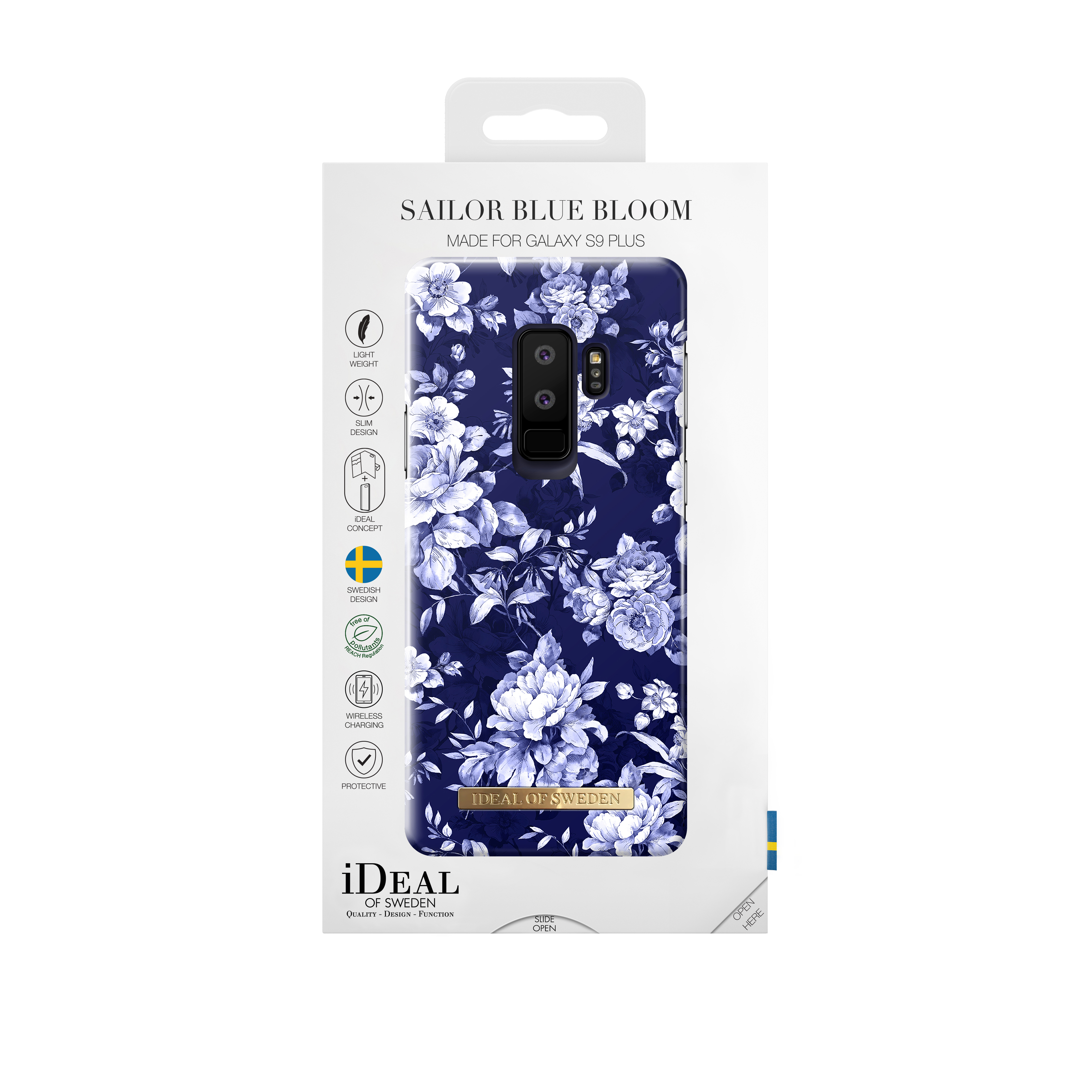 IDEAL OF SWEDEN Fashion Case, Backcover, Samsung, Galaxy S9+, Sailor Blue Bloom