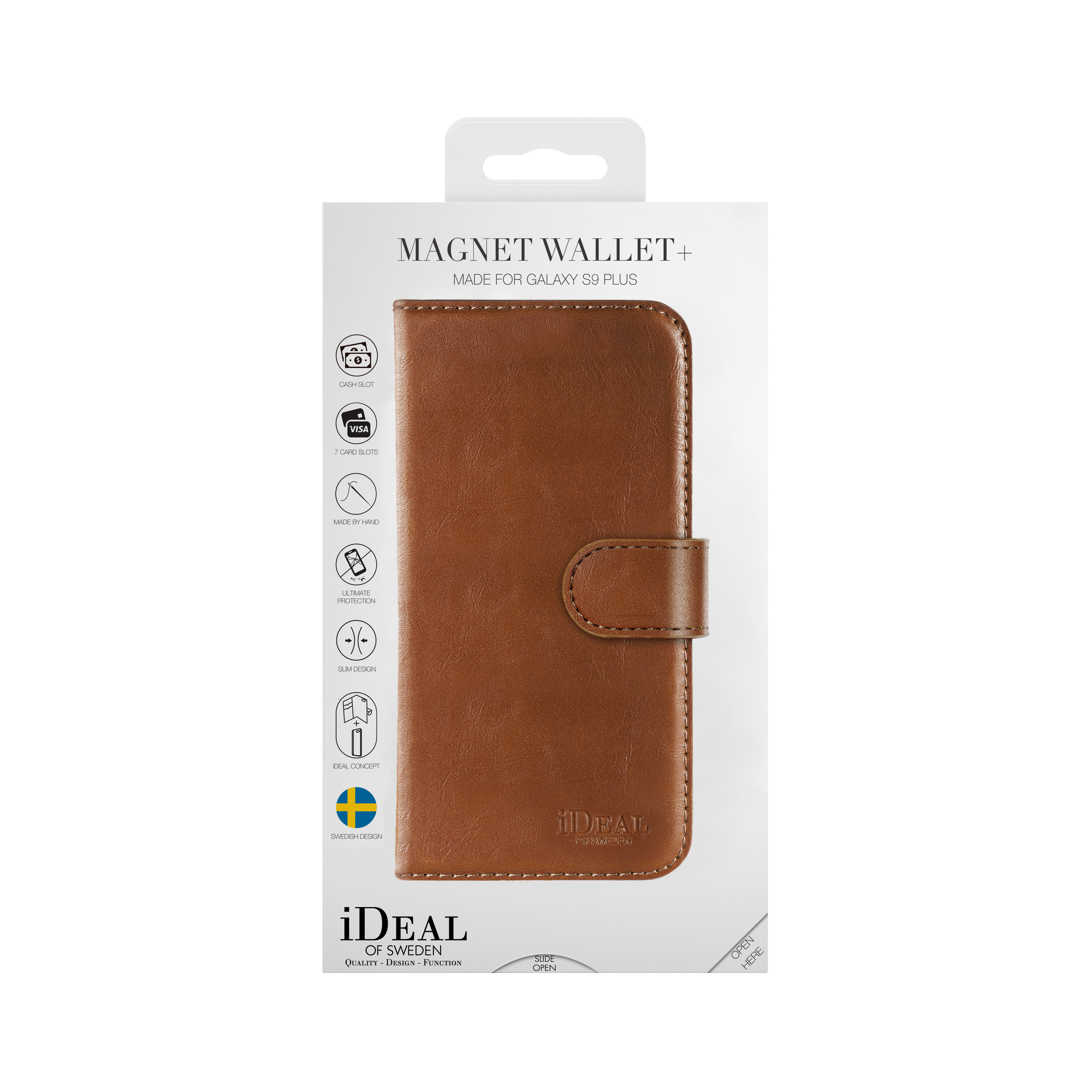 IDEAL OF SWEDEN Magnet Wallet, Bookcover, Samsung, Galaxy S9+, Braun