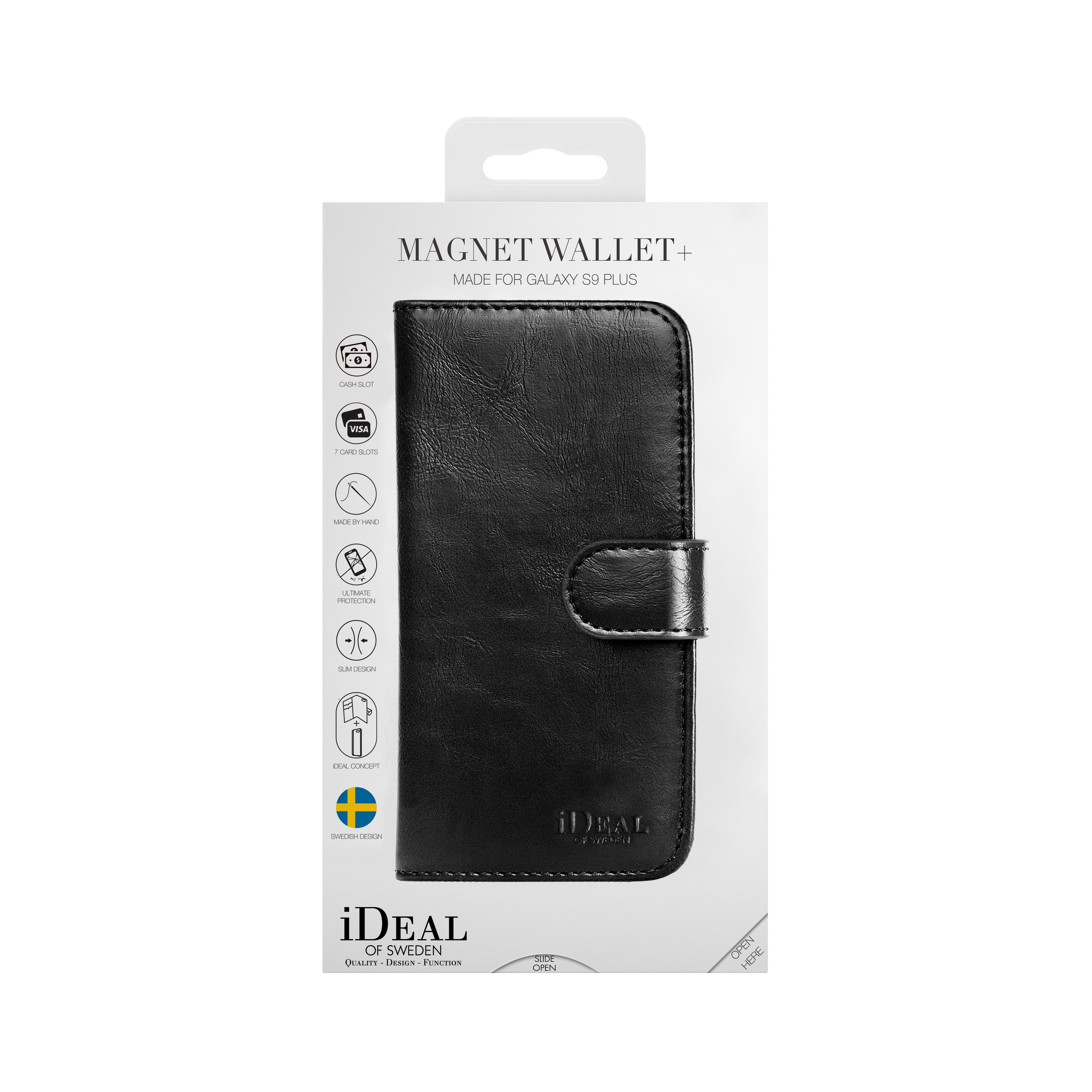IDEAL OF SWEDEN Magnet Wallet, Bookcover, Samsung, Galaxy S9+, Schwarz