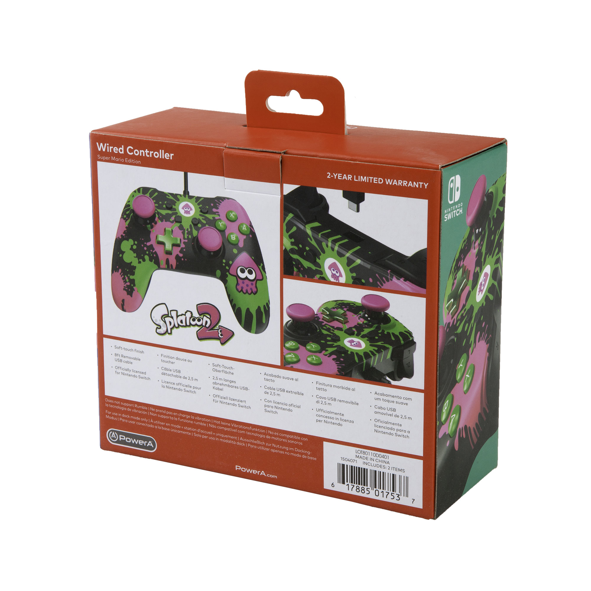 POWERA Splatoon Core Wired Iconic Controller Mehrfarbig für Nintendo Switch