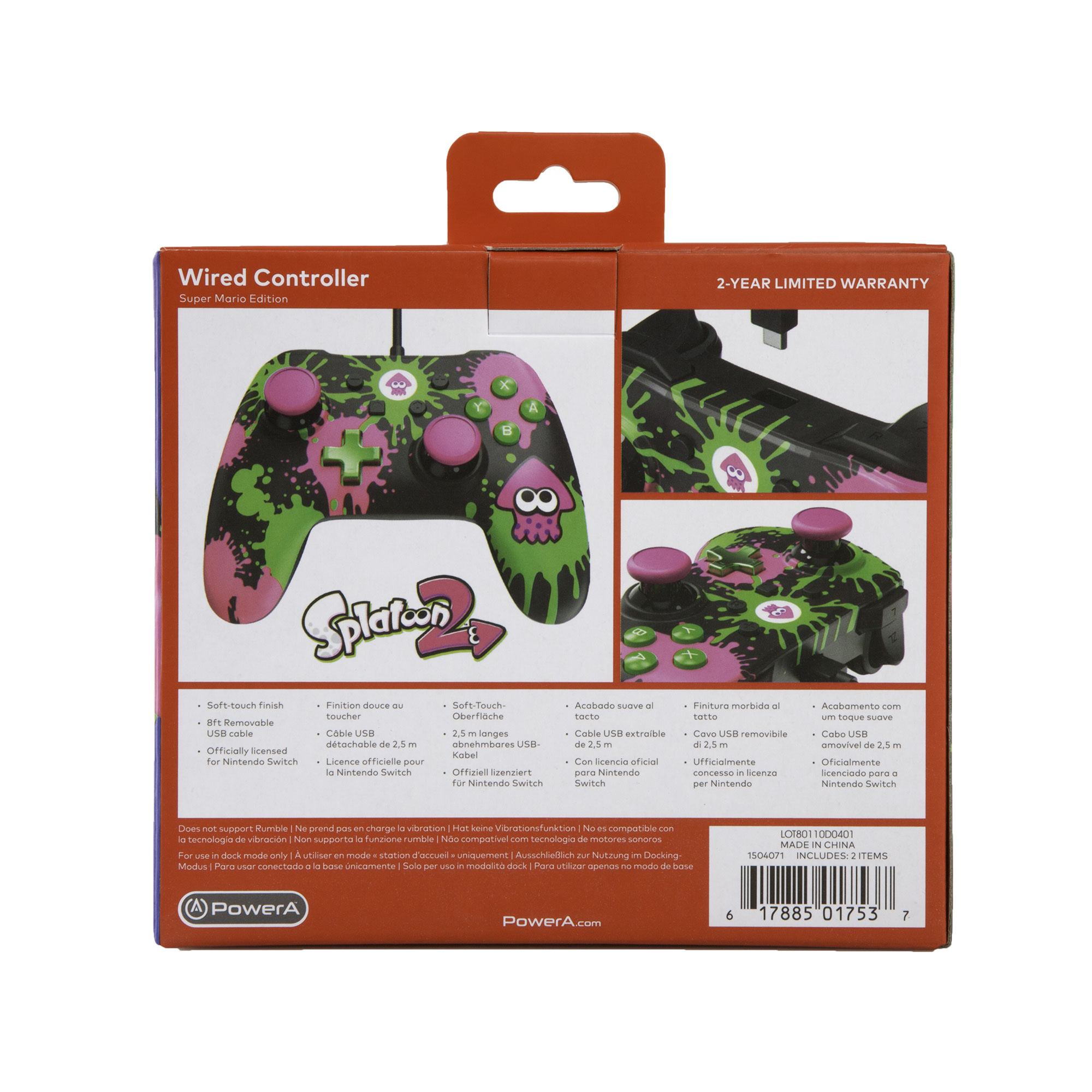 POWERA Splatoon Core Wired Iconic Controller Mehrfarbig für Nintendo Switch