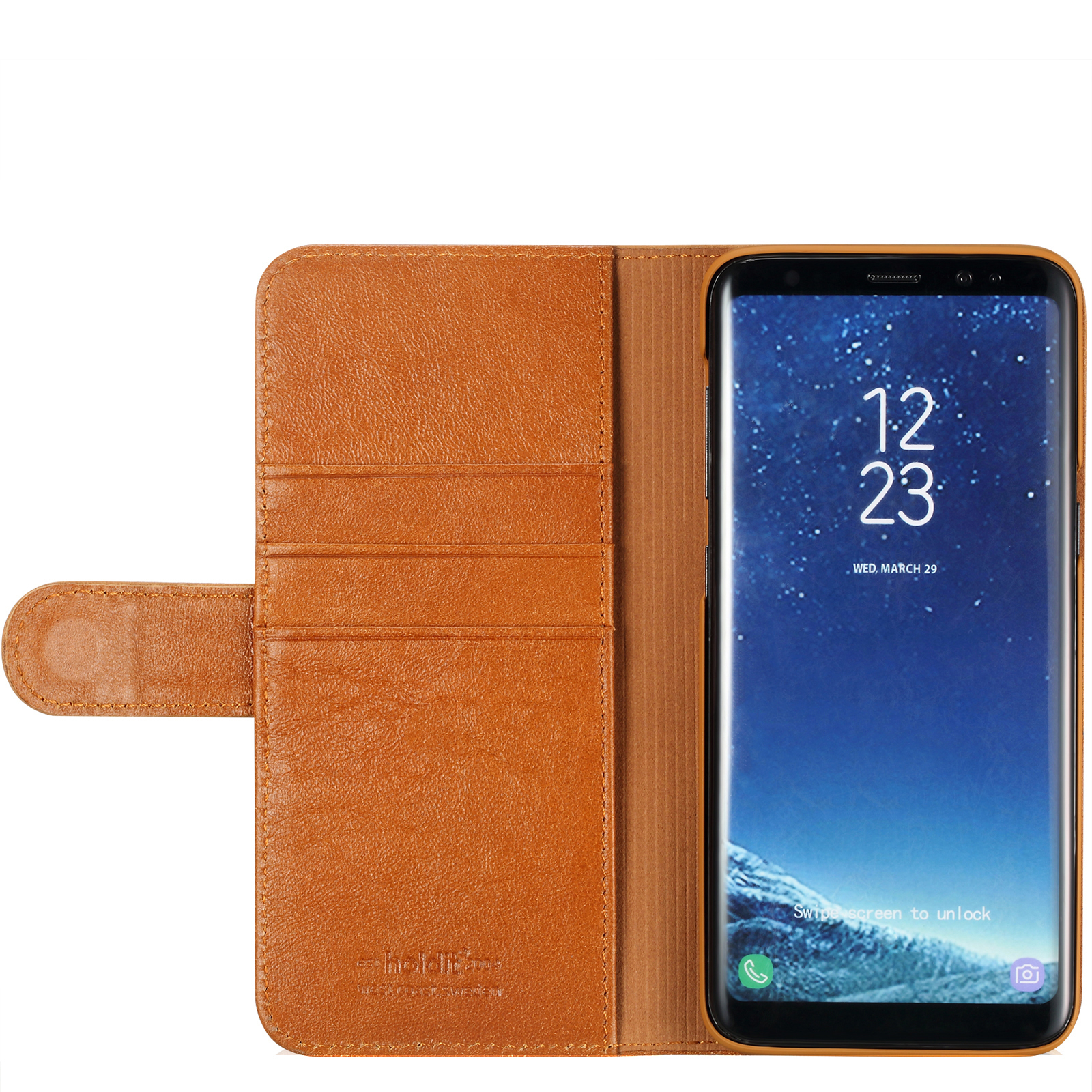 HOLDIT Wallet Case Skrea, Bookcover, Samsung, Galaxy S9, Braun