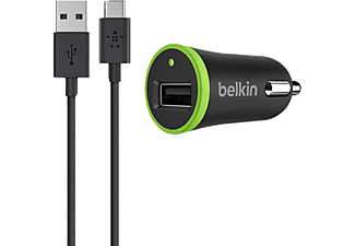 BELKIN F7U002BT06-BLK Type-C USB ve USB-C Kablo Araç Şarj Cihazı Siyah