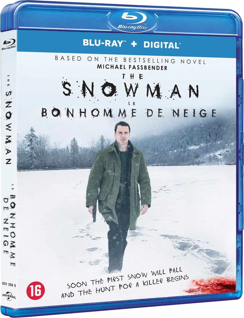 Couverture DVD Snowman avec un homme en manteau vert dans la neige.