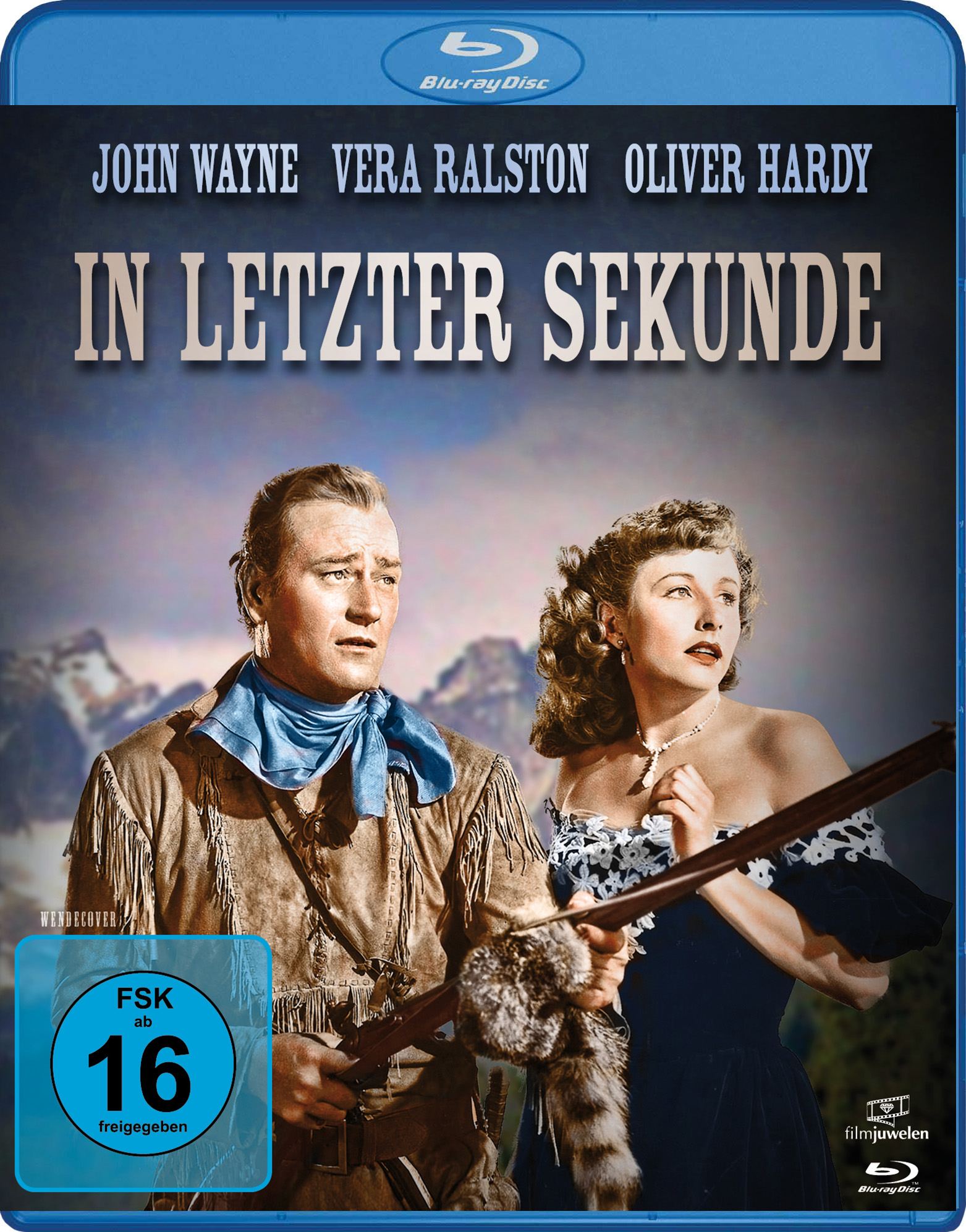 Blu-ray-Cover für 'In Letzter Sekunde'. John Wayne und eine Frau sind im Bild.