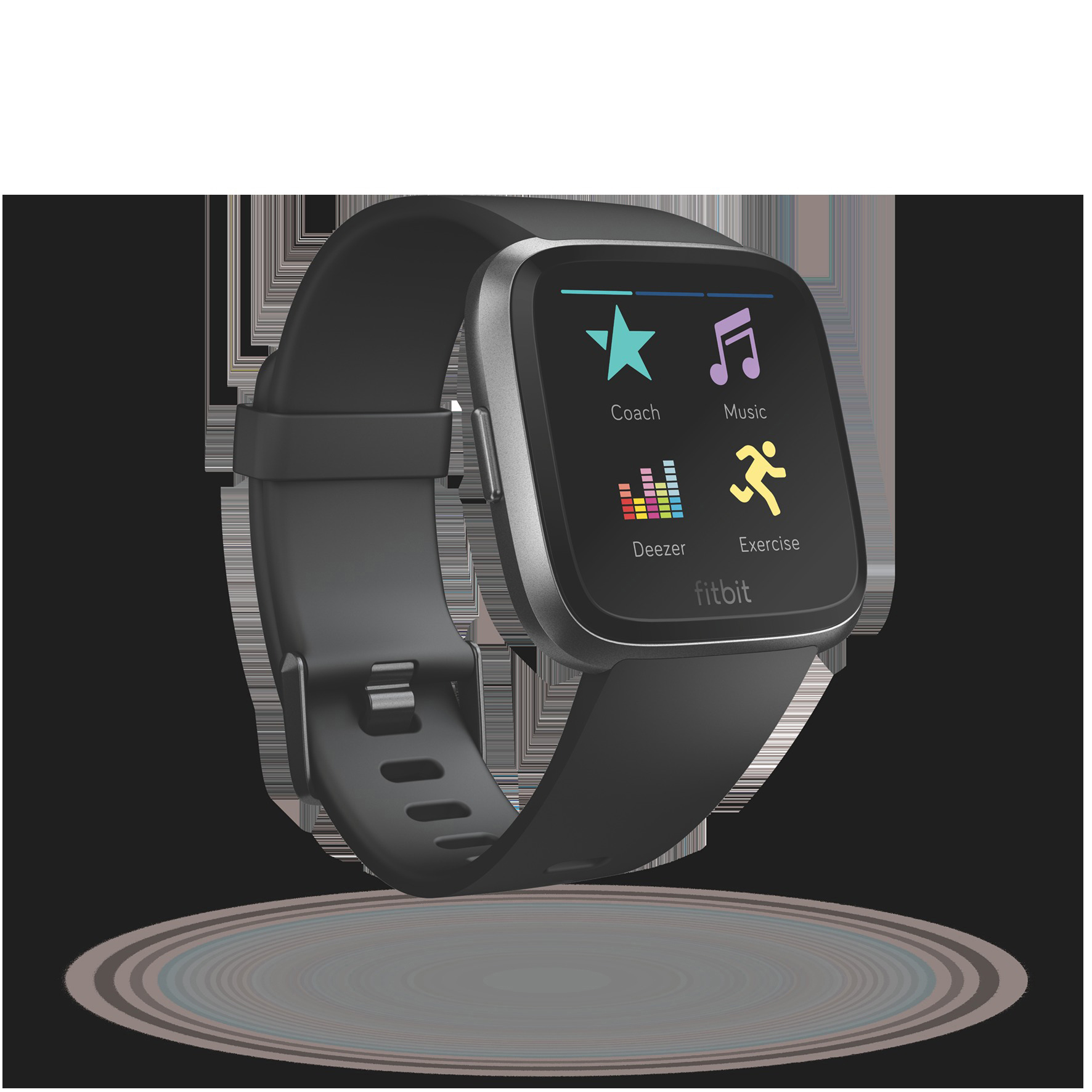 FITBIT Versa Smartwatch Aluminium Elastomer, S-L, Schwarz/Schwarz