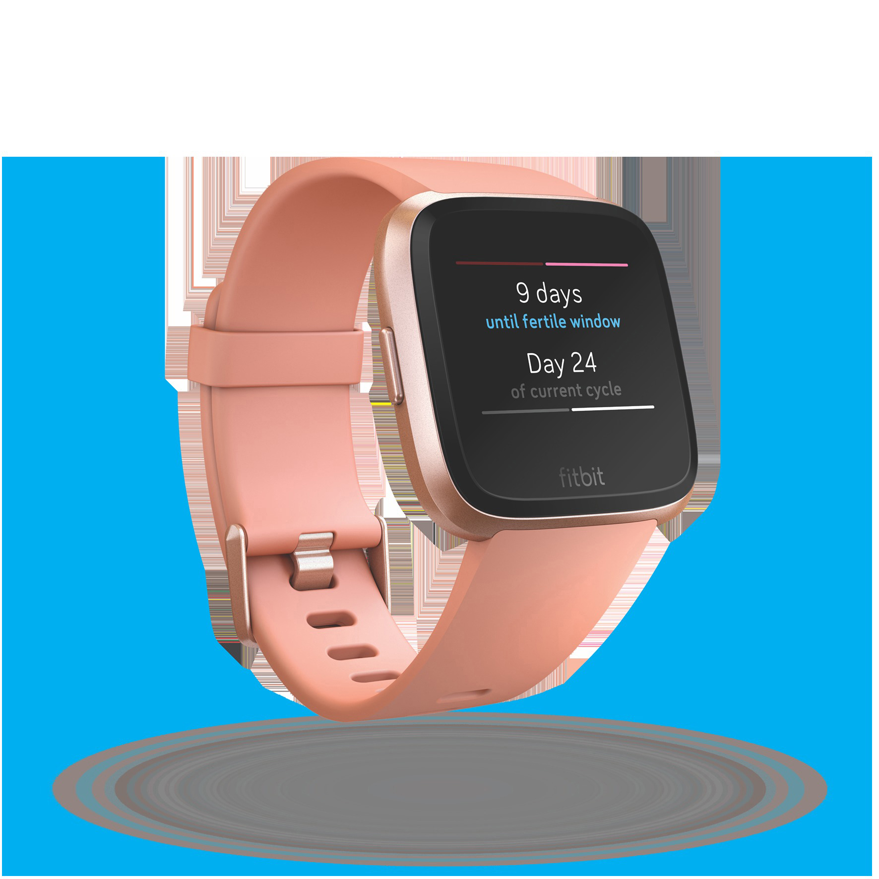 FITBIT Versa Smartwatch Aluminium Elastomer, S-L, Peach/Rose Gold