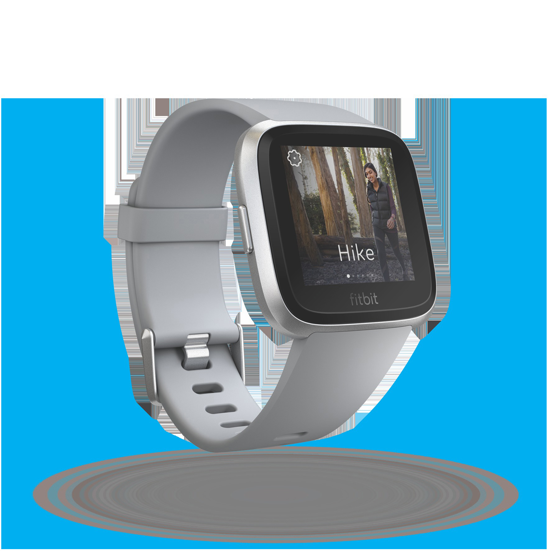 FITBIT Versa Smartwatch Aluminium  Elastomer, S-L, Grau / Aluminium-Silber