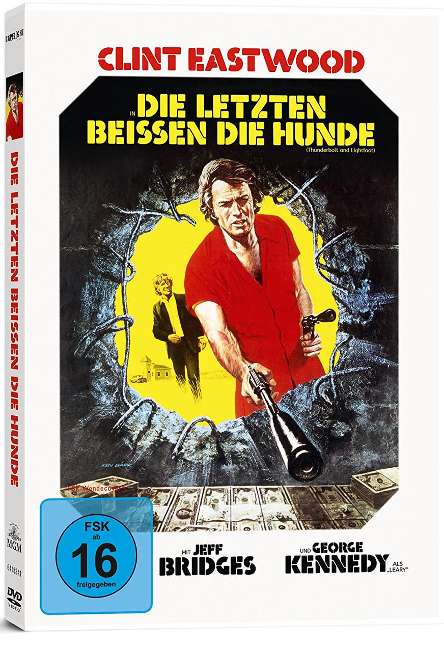DVD-Hülle mit dem Filmtitel "Die Letzten Beissen Die Hunde" und Clint Eastwoods Gesicht.