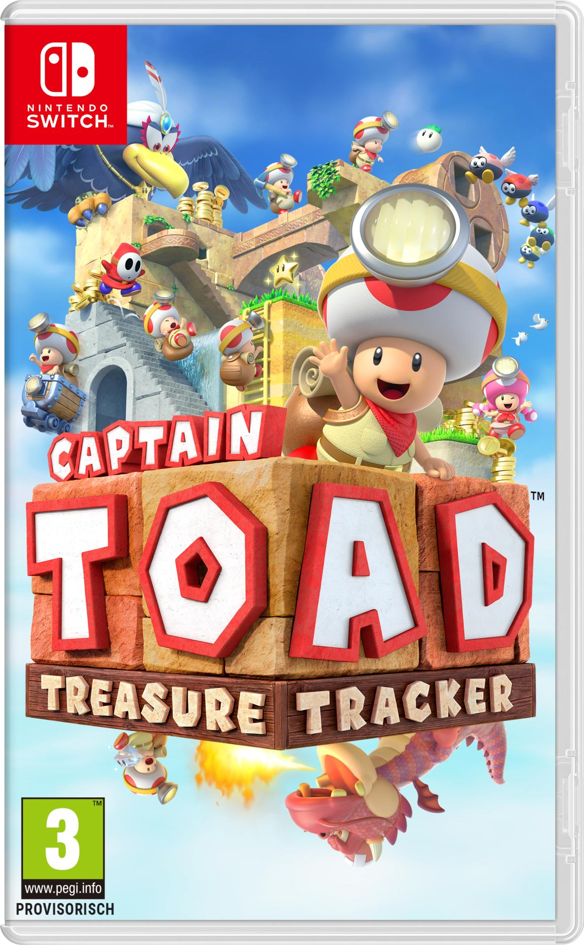 Captain Toad Treasure Tracker Spielhülle für Nintendo Switch. Buntes Cover-Art.
